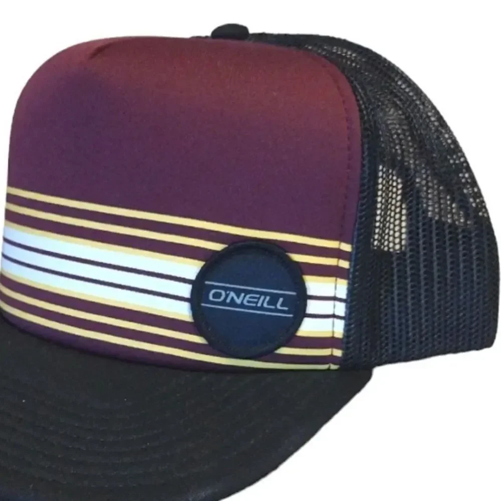 Quiksilver and O'Neill Striped Snapback Trucker‎ Beach Hats Bundle Of 2
